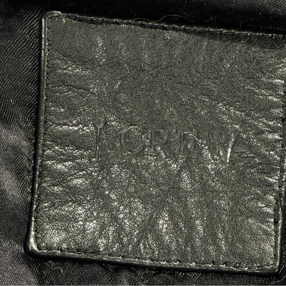 J Crew women leather jacket everyday black large - Picture 5 of 12